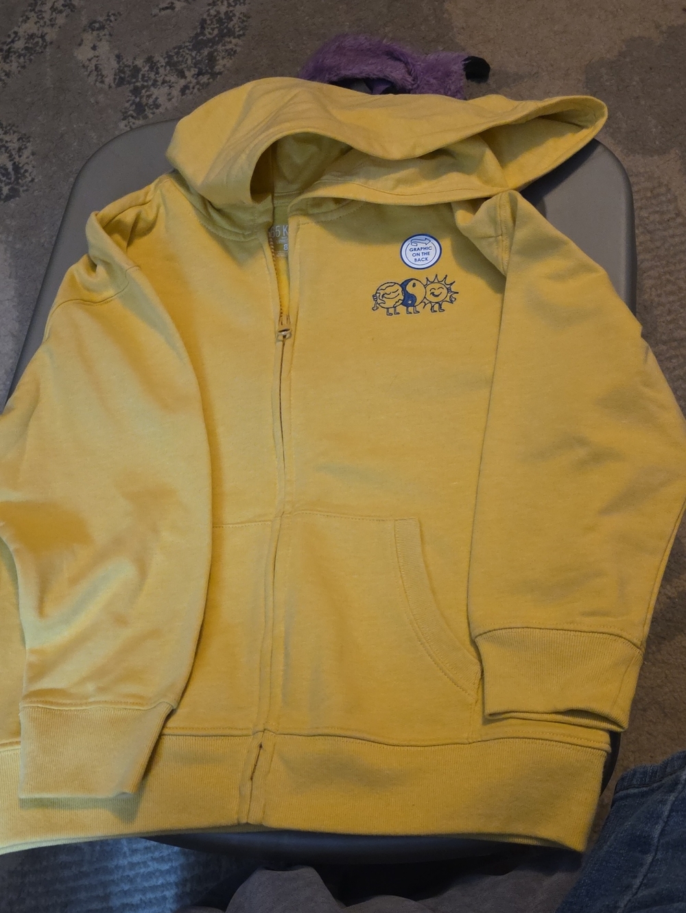 Garanimals Yellow Zip Hoodie with Sun & Moon Graphic